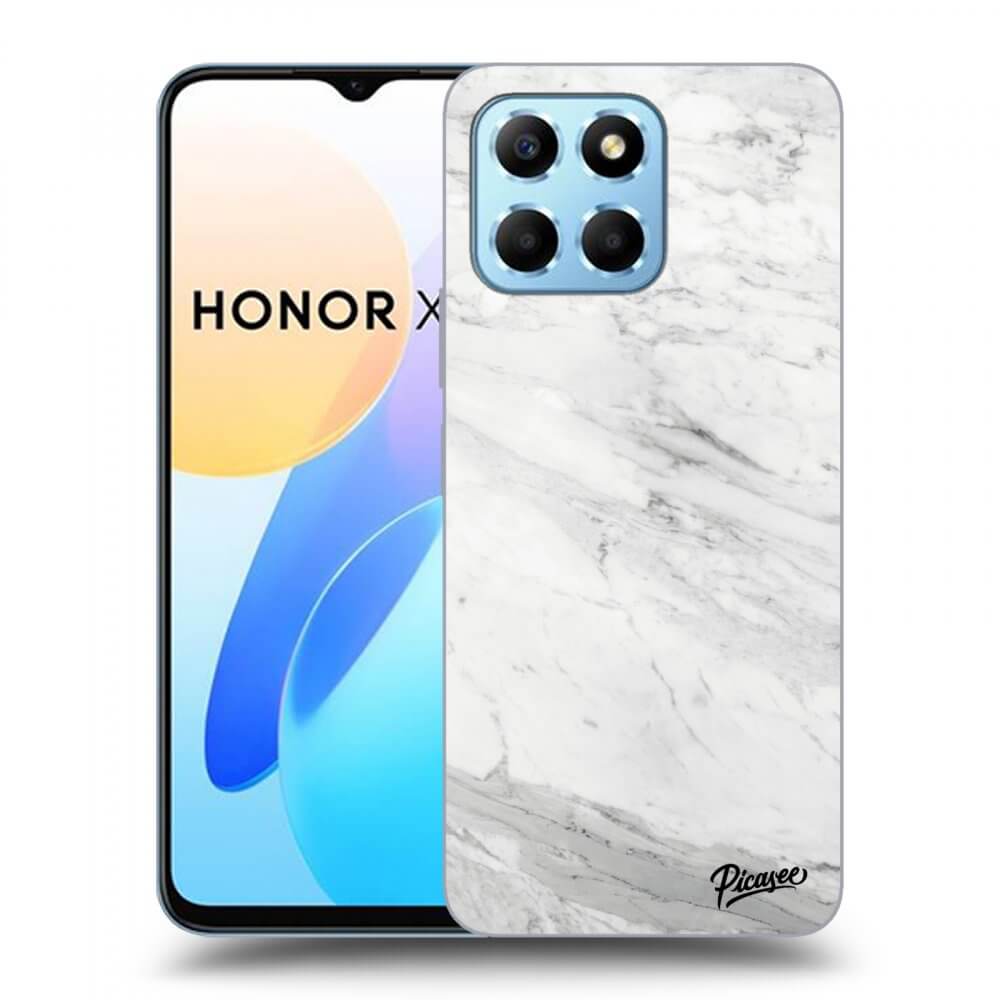Picasee Honor X8 5G Hülle - Transparentes Silikon - White marble