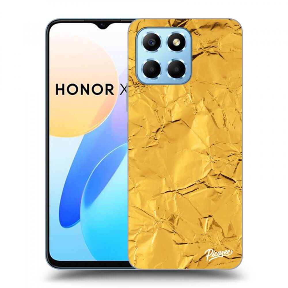 Picasee Honor X8 5G Hülle - Transparentes Silikon - Gold
