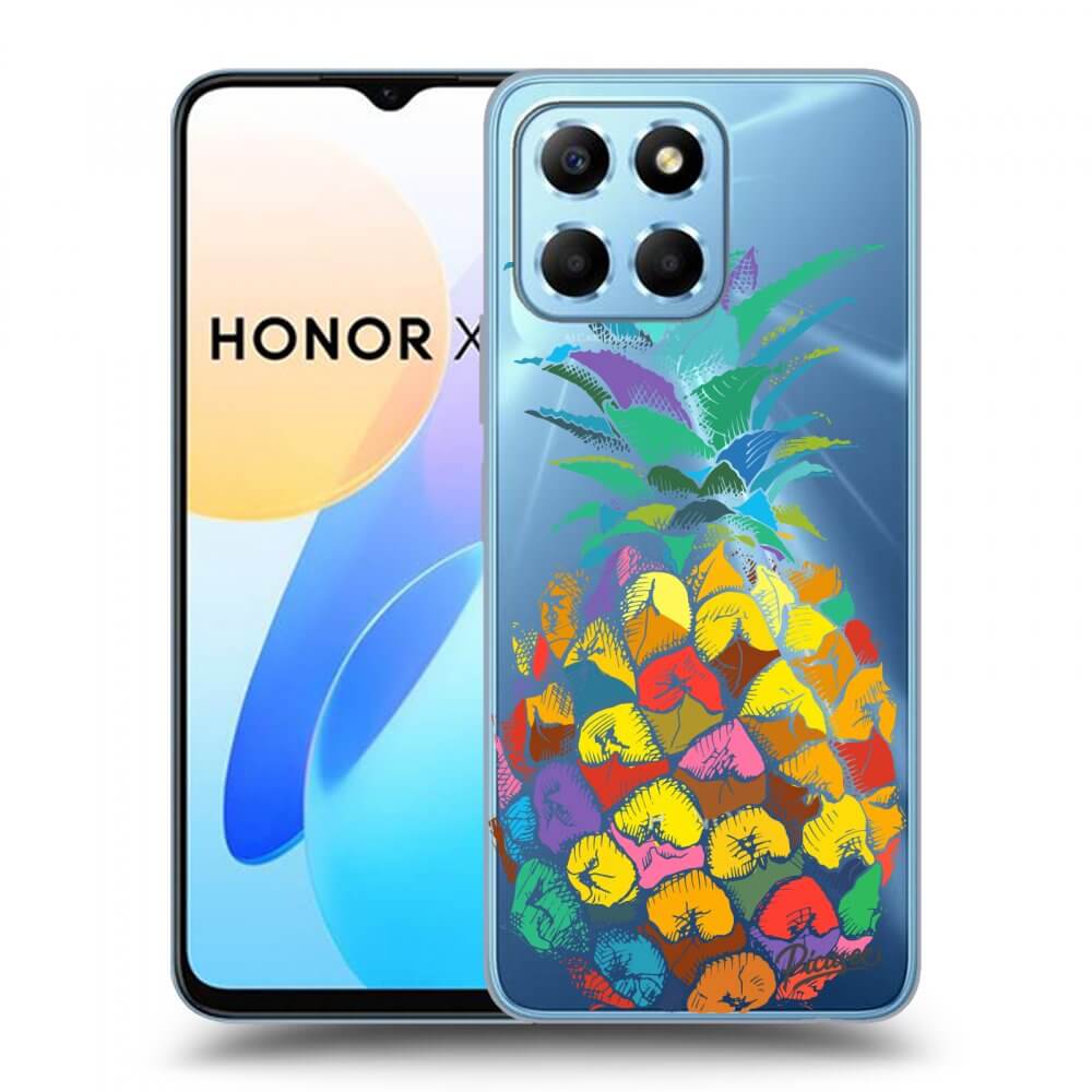 Picasee Honor X6 Hülle - Transparentes Silikon - Pineapple
