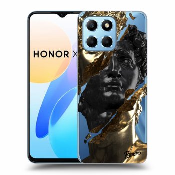 Picasee Honor X6 Hülle - Transparentes Silikon - Gold - Black