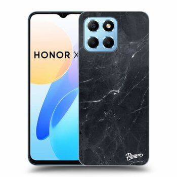Picasee Honor X6 Hülle - Transparentes Silikon - Black marble