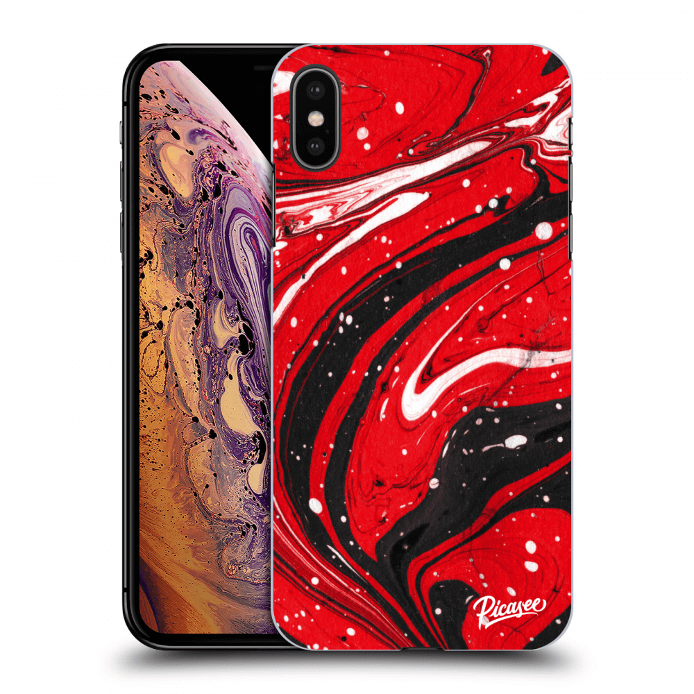 Picasee Apple iPhone XS Max Hülle - Transparentes Silikon - Red black