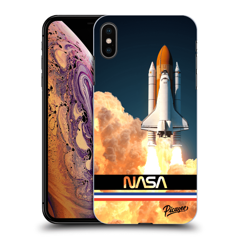 Picasee Apple iPhone XS Max Hülle - Schwarzes Silikon - Space Shuttle