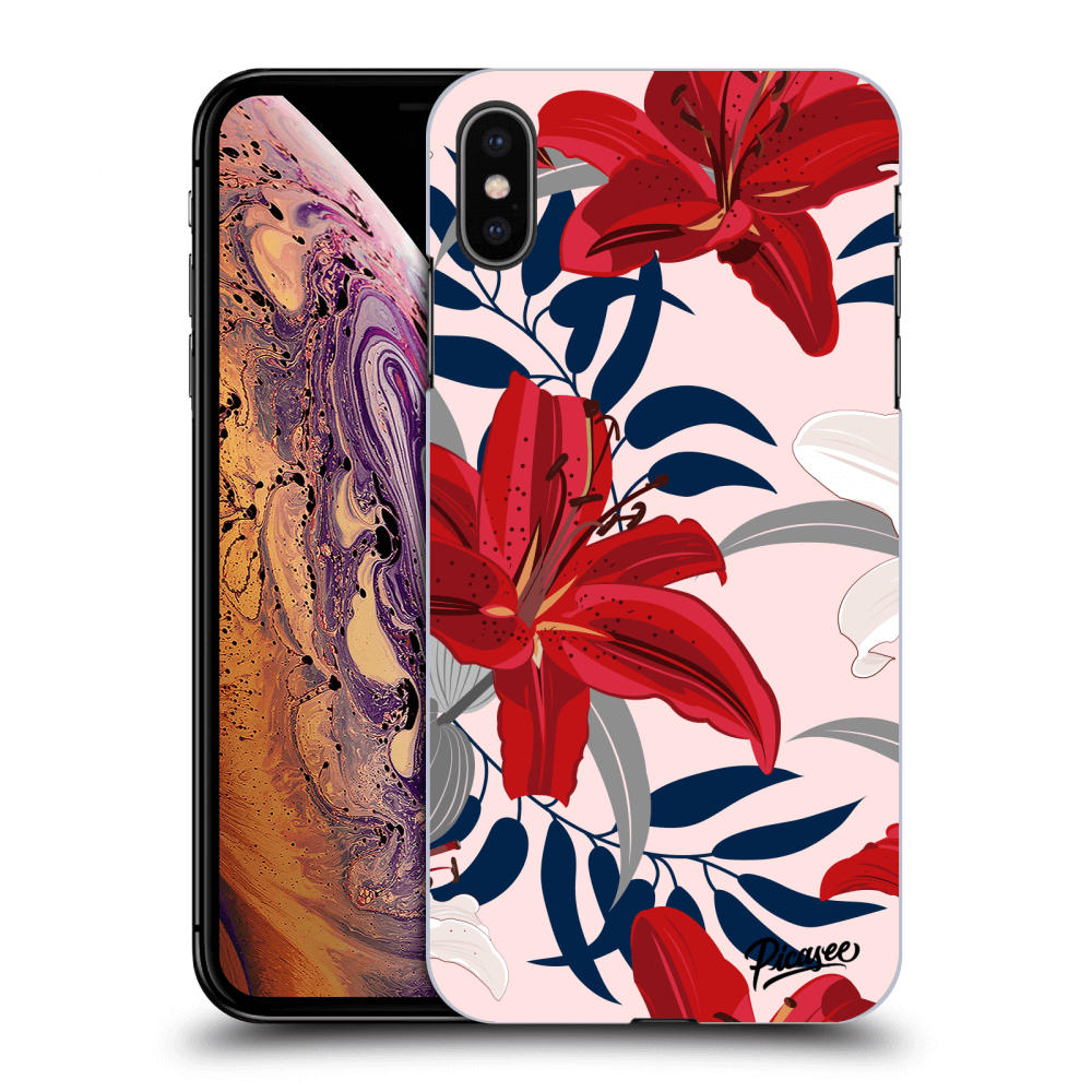 Picasee Apple iPhone XS Max Hülle - Transparentes Silikon - Red Lily