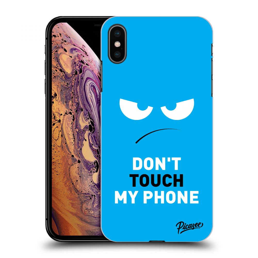 Picasee Apple iPhone XS Max Hülle - Schwarzes Silikon - Angry Eyes - Blue