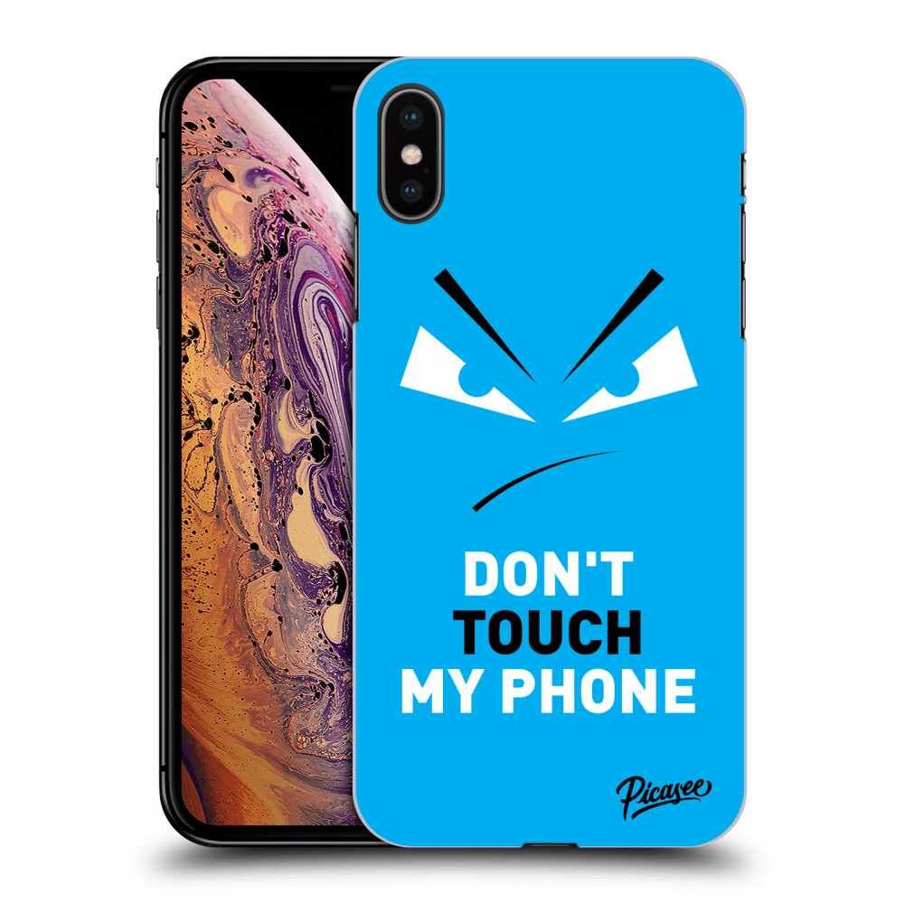 Picasee Apple iPhone XS Max Hülle - Schwarzes Silikon - Evil Eye - Blue