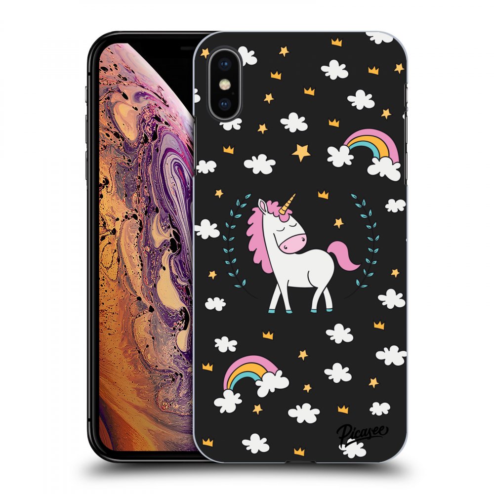 Picasee Apple iPhone XS Max Hülle - Schwarzes Silikon - Unicorn star heaven