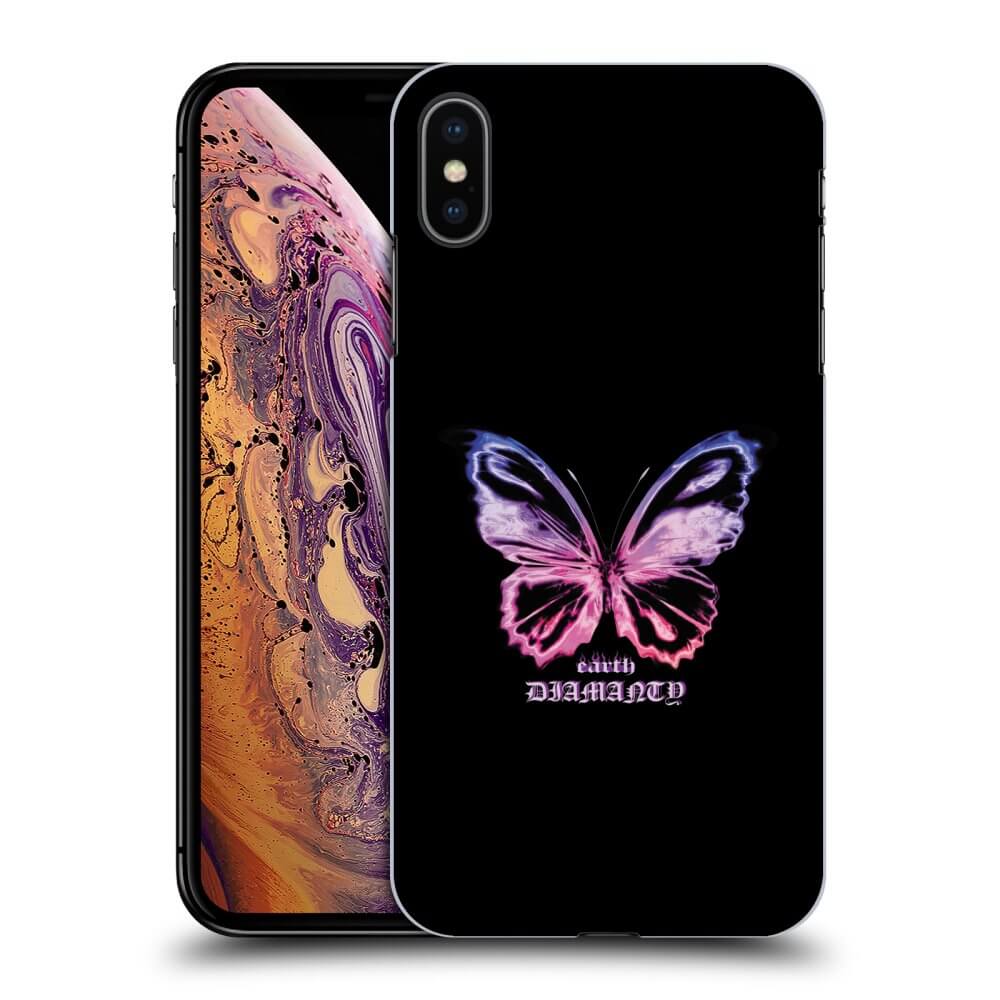 Picasee Apple iPhone XS Max Hülle - Schwarzes Silikon - Diamanty Purple