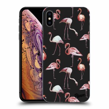 Picasee Apple iPhone XS Max Hülle - Schwarzes Silikon - Flamingos