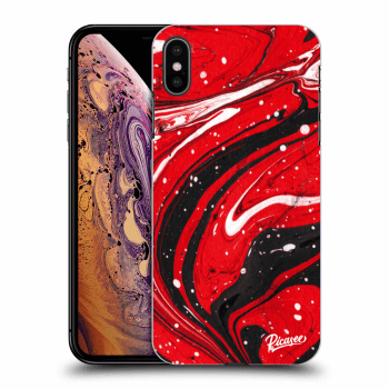 Picasee Apple iPhone XS Max Hülle - Transparentes Silikon - Red black