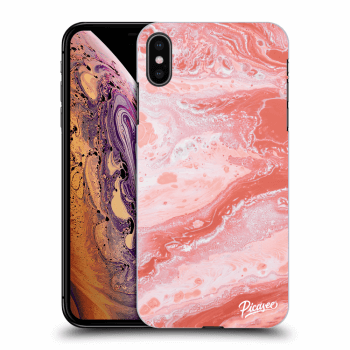 Picasee Apple iPhone XS Max Hülle - Transparentes Silikon - Red liquid
