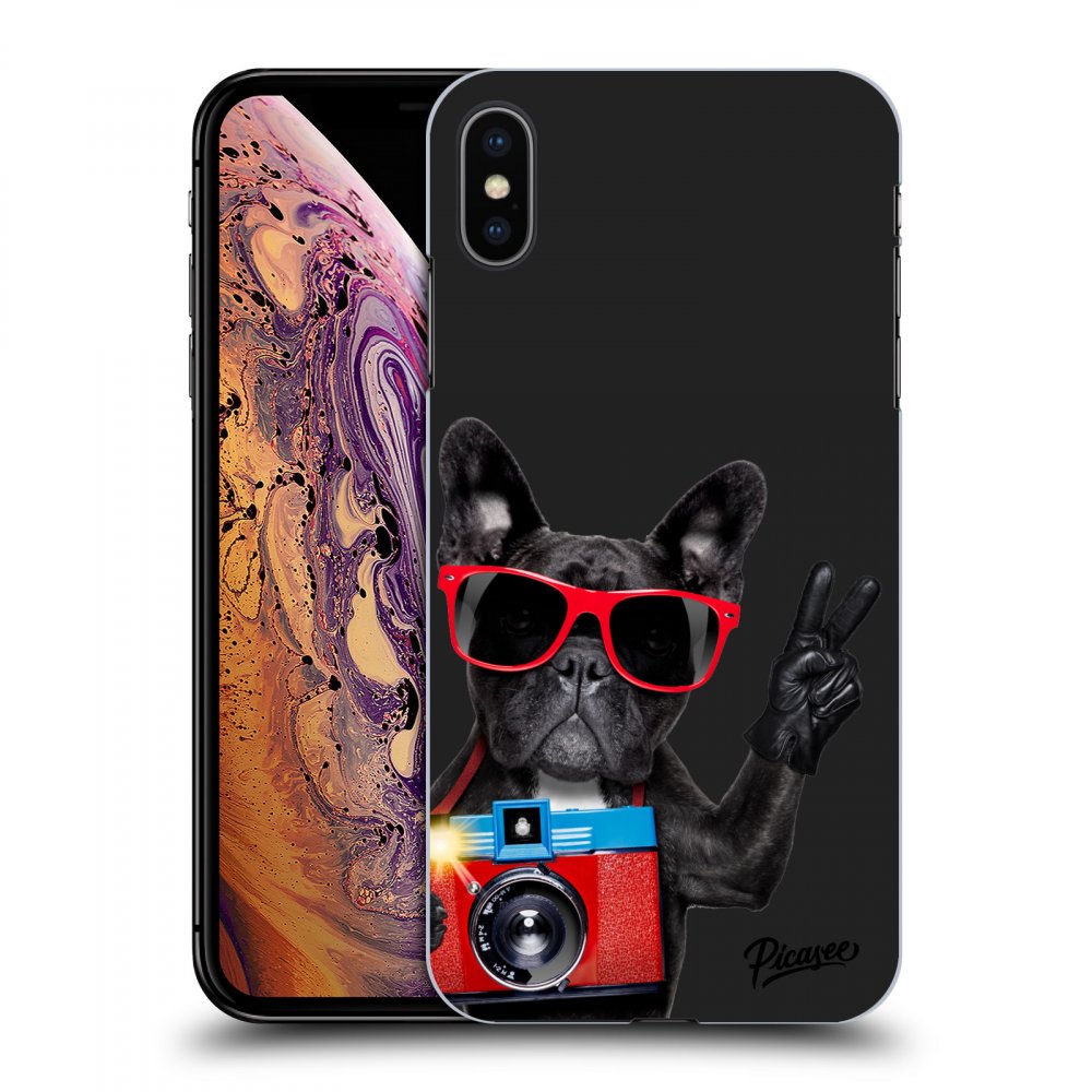 Picasee Apple iPhone XS Max Hülle - Schwarzes Silikon - French Bulldog