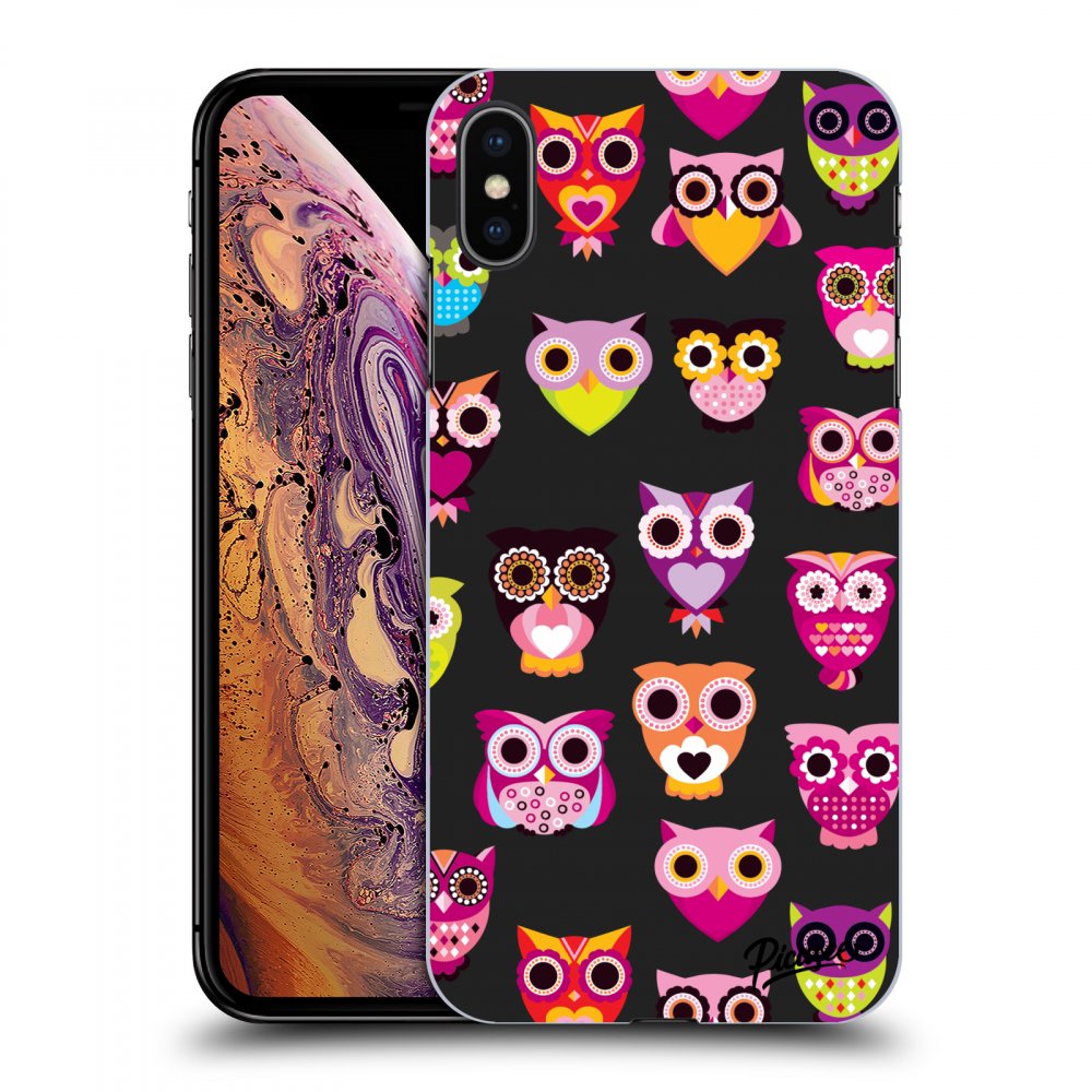 Picasee Apple iPhone XS Max Hülle - Schwarzes Silikon - Owls