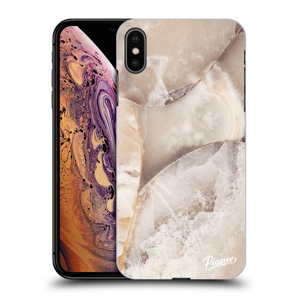 Picasee Apple iPhone XS Max Hülle - Transparentes Silikon - Cream marble