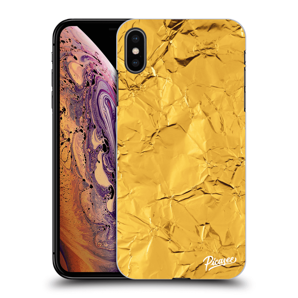 Picasee Apple iPhone XS Max Hülle - Schwarzes Silikon - Gold