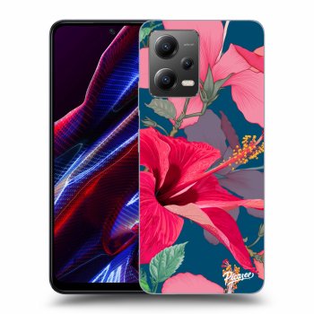 Picasee Xiaomi Poco X5 Hülle - Schwarzes Silikon - Hibiscus