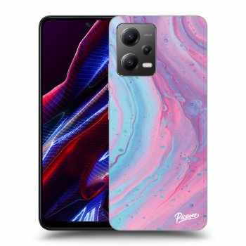 Picasee Xiaomi Poco X5 Hülle - Schwarzes Silikon - Pink liquid