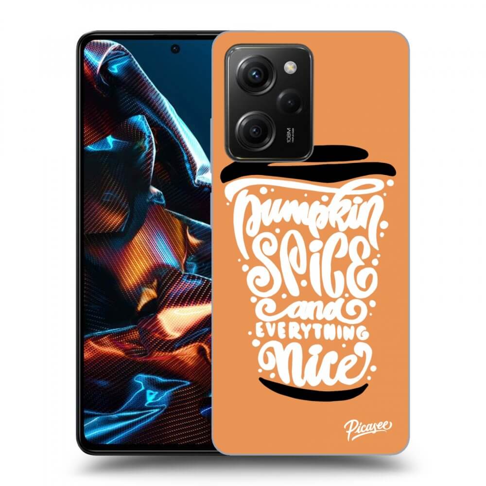 Picasee Xiaomi Poco X5 Pro Hülle - Transparentes Silikon - Pumpkin coffee