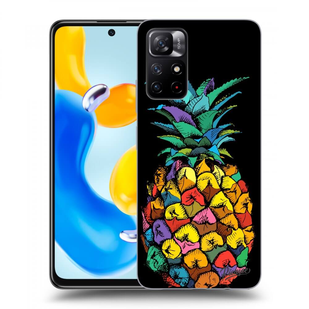 Picasee Xiaomi Redmi Note 11S 5G Hülle - Schwarzes Silikon - Pineapple