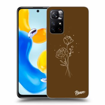 Picasee Xiaomi Redmi Note 11S 5G Hülle - Transparentes Silikon - Brown flowers