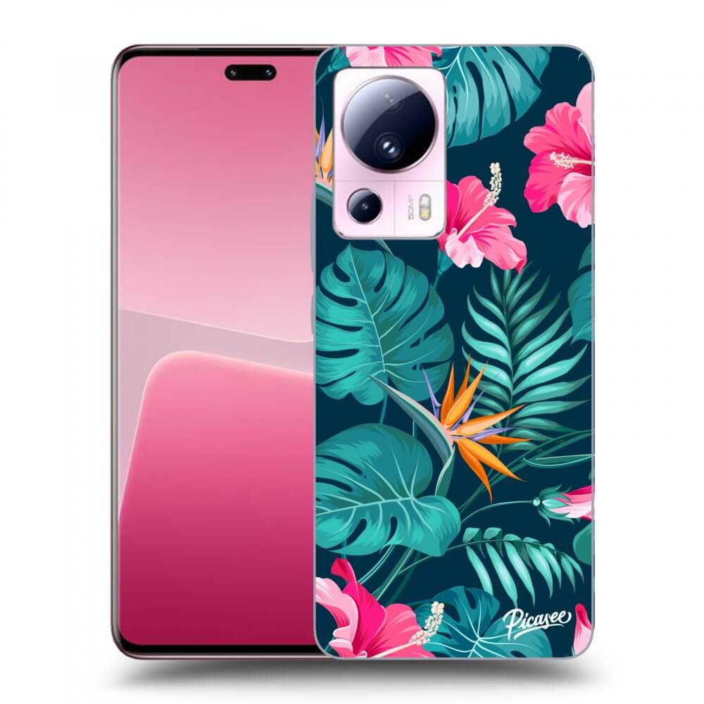 Picasee Xiaomi 13 Lite Hülle - Transparentes Silikon - Pink Monstera