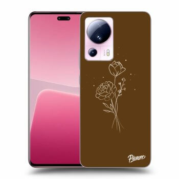 Picasee Xiaomi 13 Lite Hülle - Transparentes Silikon - Brown flowers