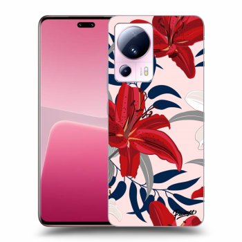 Picasee Xiaomi 13 Lite Hülle - Schwarzes Silikon - Red Lily