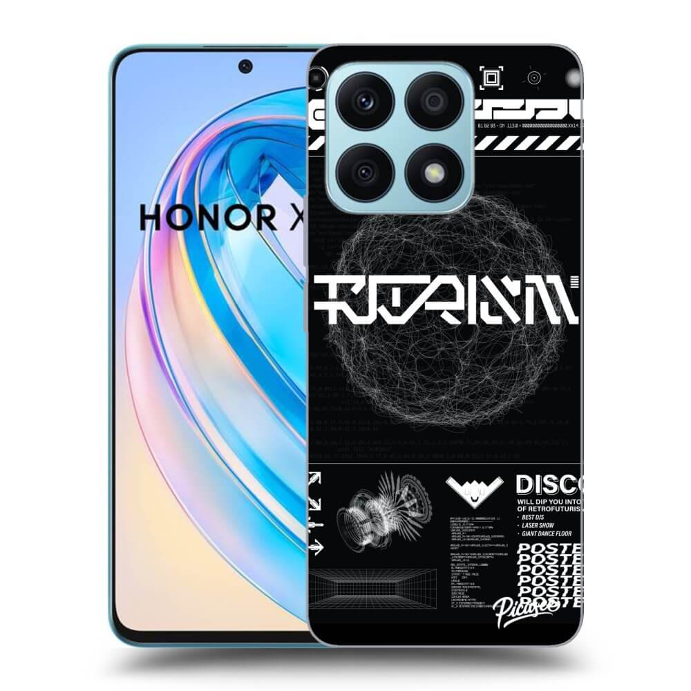 Picasee Honor X8a Hülle - Transparentes Silikon - BLACK DISCO