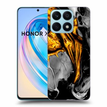 Picasee Honor X8a Hülle - Transparentes Silikon - Black Gold