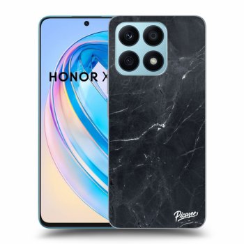 Picasee Honor X8a Hülle - Transparentes Silikon - Black marble