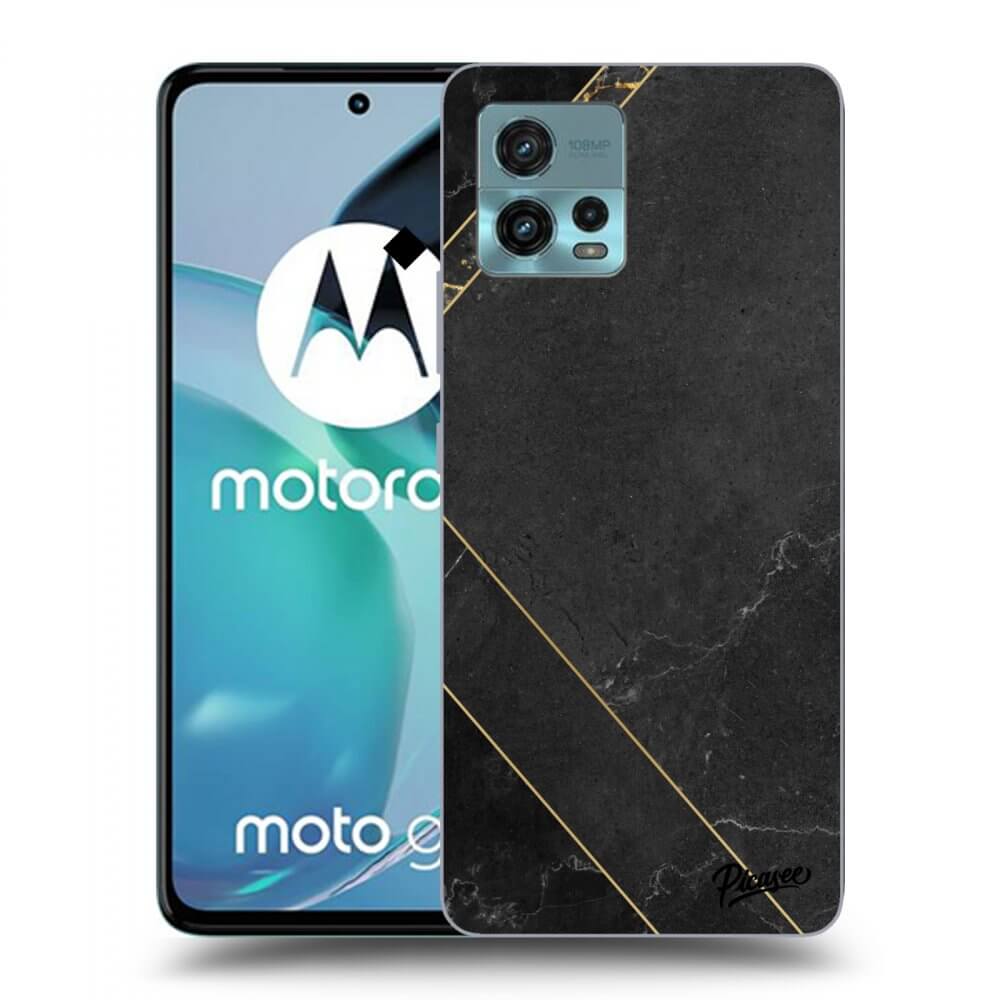 Picasee Motorola Moto G72 Hülle - Schwarzes Silikon - Black tile