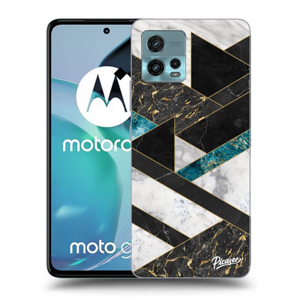 Picasee Motorola Moto G72 Hülle - Transparentes Silikon - Dark geometry
