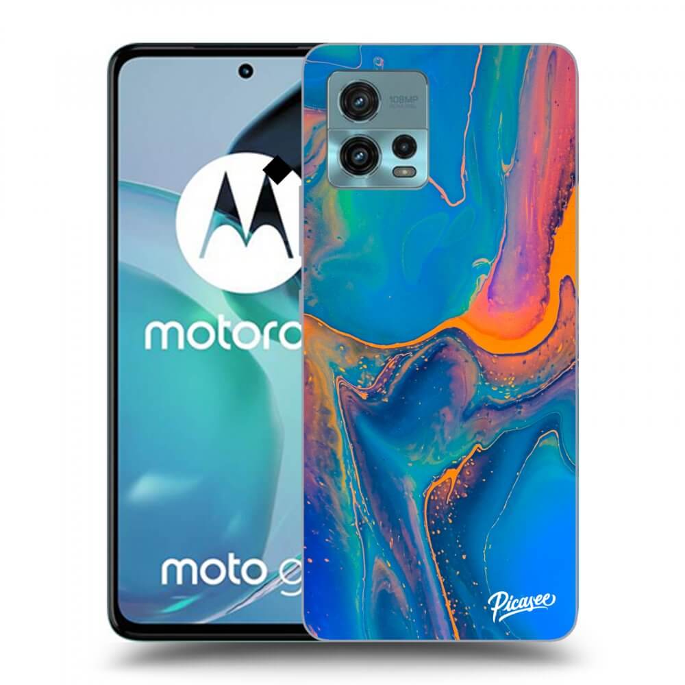 Picasee Motorola Moto G72 Hülle - Schwarzes Silikon - Rainbow