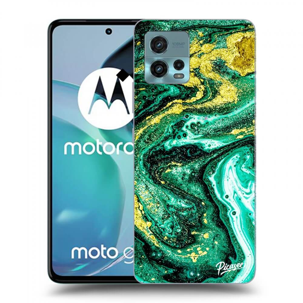 Picasee Motorola Moto G72 Hülle - Schwarzes Silikon - Green Gold