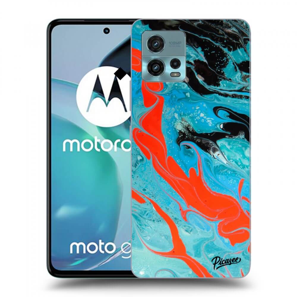 Picasee Motorola Moto G72 Hülle - Transparentes Silikon - Blue Magma