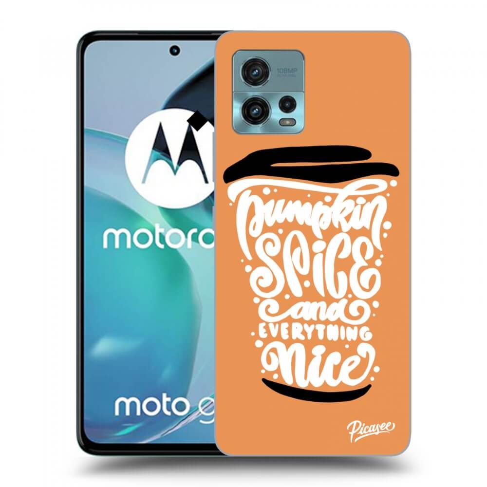 Picasee Motorola Moto G72 Hülle - Schwarzes Silikon - Pumpkin coffee