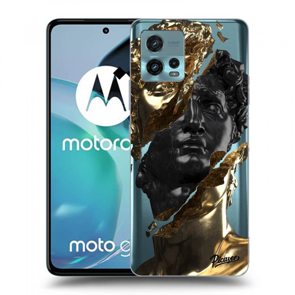Picasee Motorola Moto G72 Hülle - Transparentes Silikon - Gold - Black