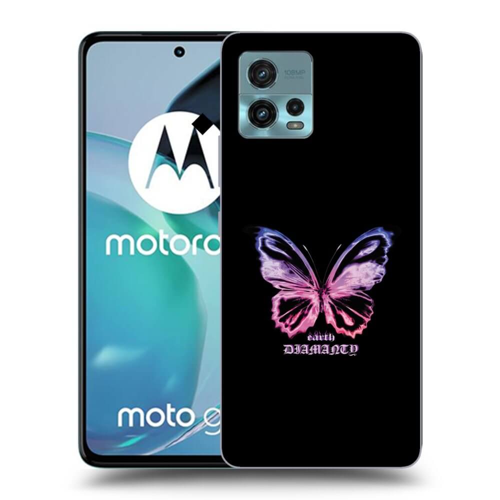 Picasee Motorola Moto G72 Hülle - Schwarzes Silikon - Diamanty Purple