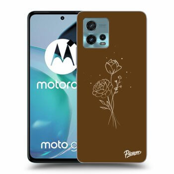Picasee Motorola Moto G72 Hülle - Schwarzes Silikon - Brown flowers