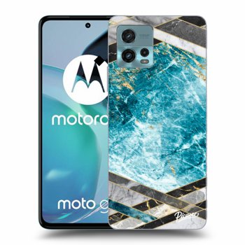 Picasee Motorola Moto G72 Hülle - Transparentes Silikon - Blue geometry