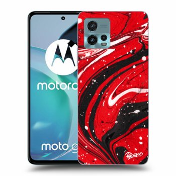 Picasee Motorola Moto G72 Hülle - Transparentes Silikon - Red black