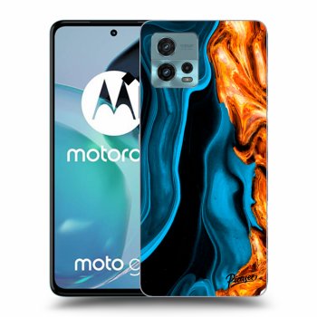 Picasee Motorola Moto G72 Hülle - Schwarzes Silikon - Gold blue