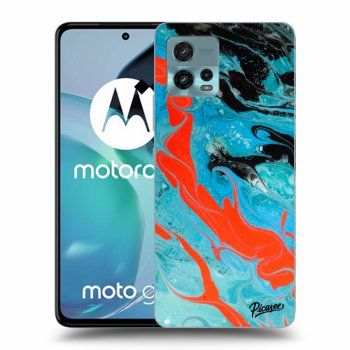 Picasee Motorola Moto G72 Hülle - Schwarzes Silikon - Blue Magma