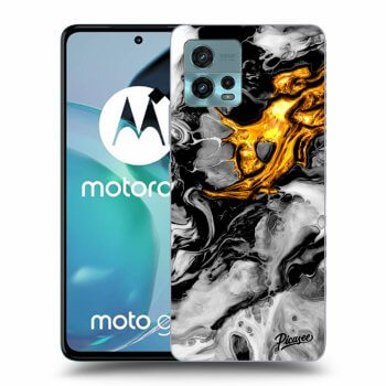 Picasee Motorola Moto G72 Hülle - Schwarzes Silikon - Black Gold 2