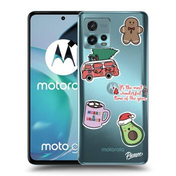 Picasee Motorola Moto G72 Hülle - Transparentes Silikon - Christmas Stickers