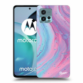 Picasee Motorola Moto G72 Hülle - Transparentes Silikon - Pink liquid