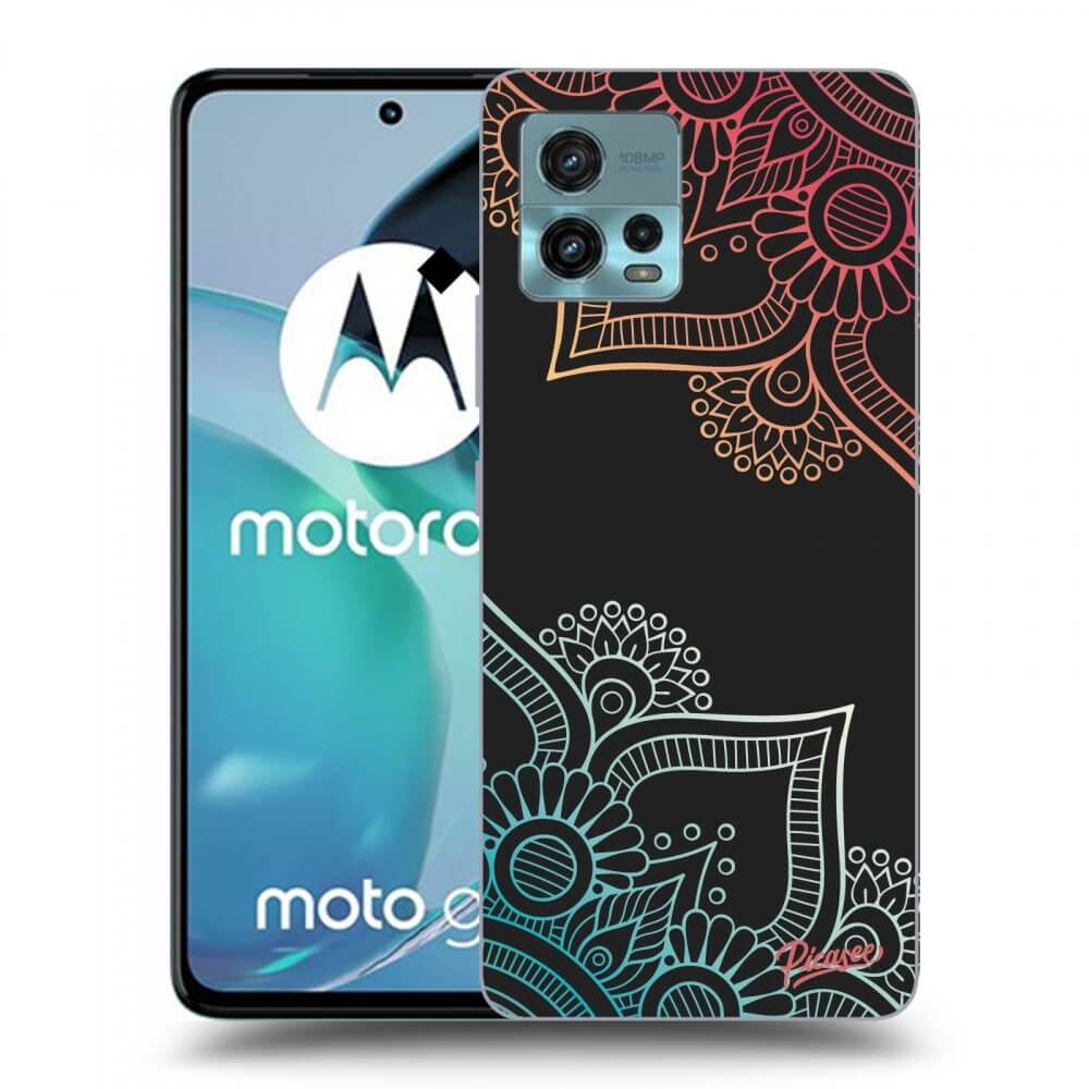 Picasee Motorola Moto G72 Hülle - Schwarzes Silikon - Flowers pattern