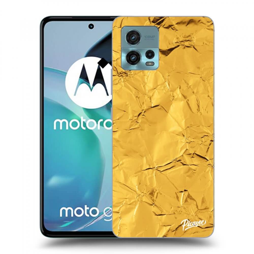 Picasee Motorola Moto G72 Hülle - Schwarzes Silikon - Gold