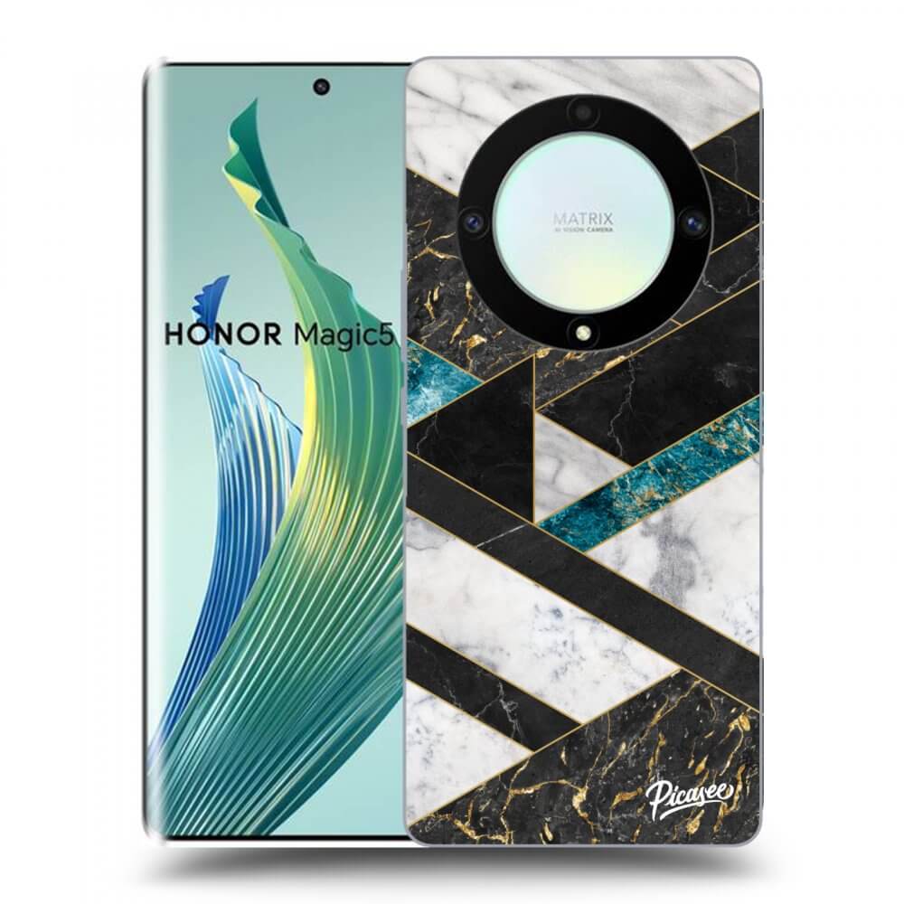 Picasee Honor Magic5 Lite 5G Hülle - Transparentes Silikon - Dark geometry