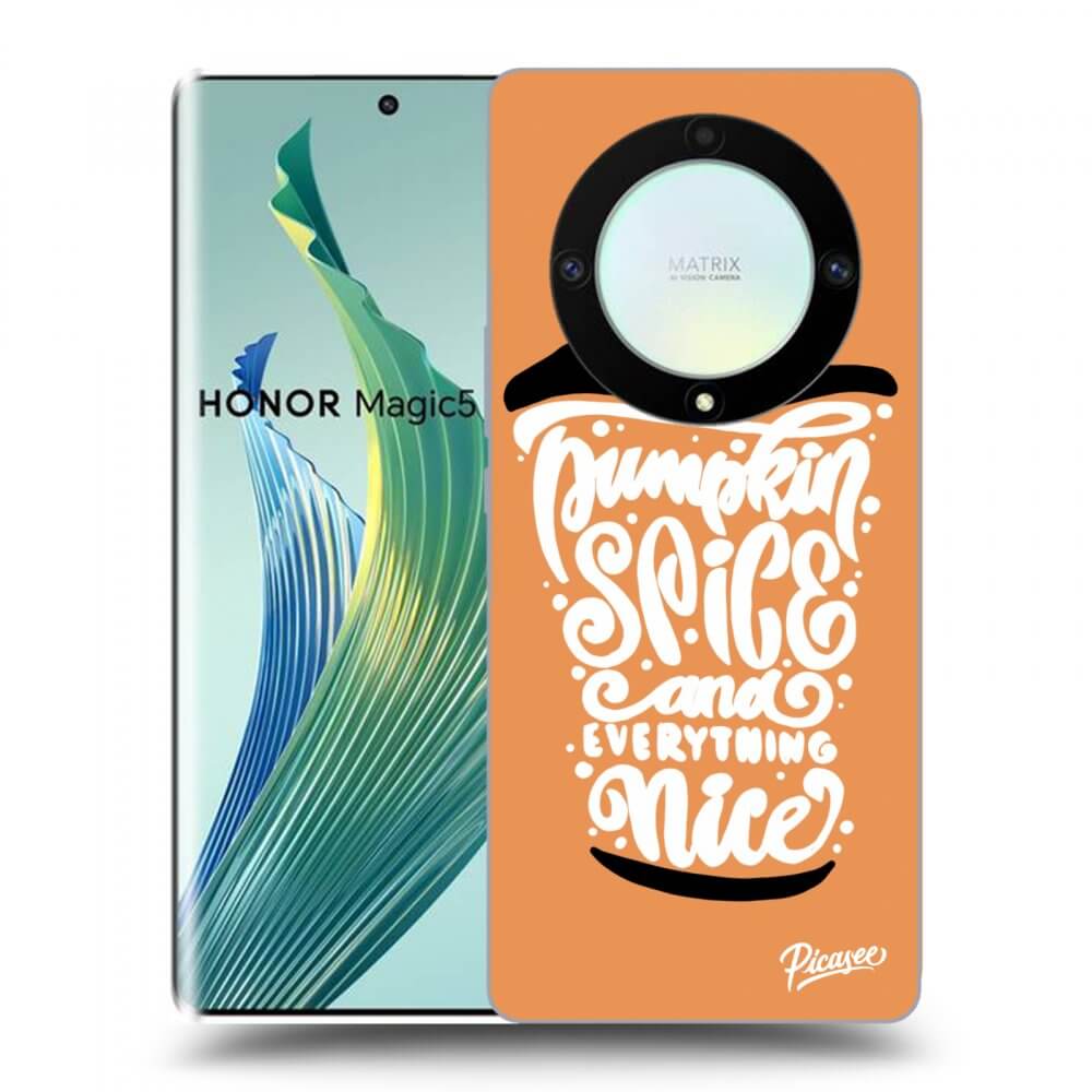 Picasee Honor Magic5 Lite 5G Hülle - Schwarzes Silikon - Pumpkin coffee